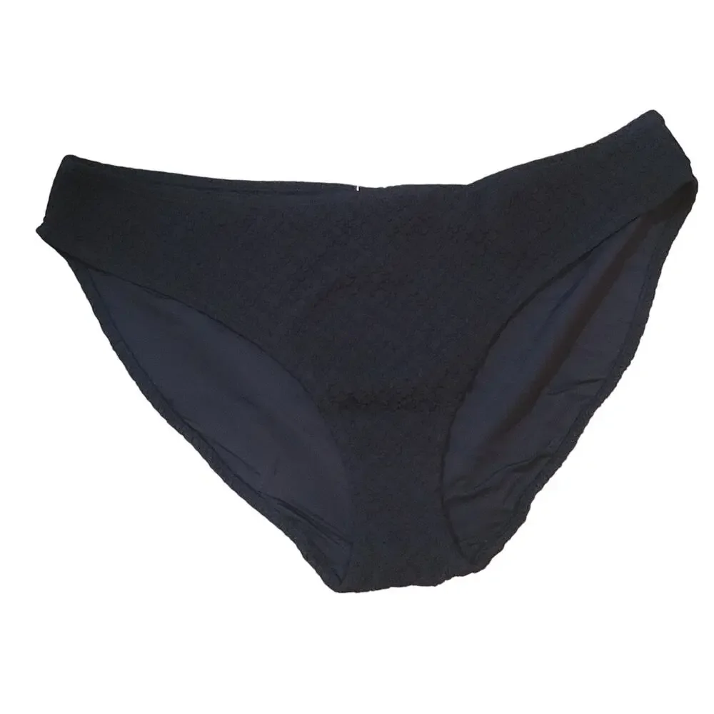 NWT Andie Swim Bikini Bottom Textured Black Size XL Retail $64
